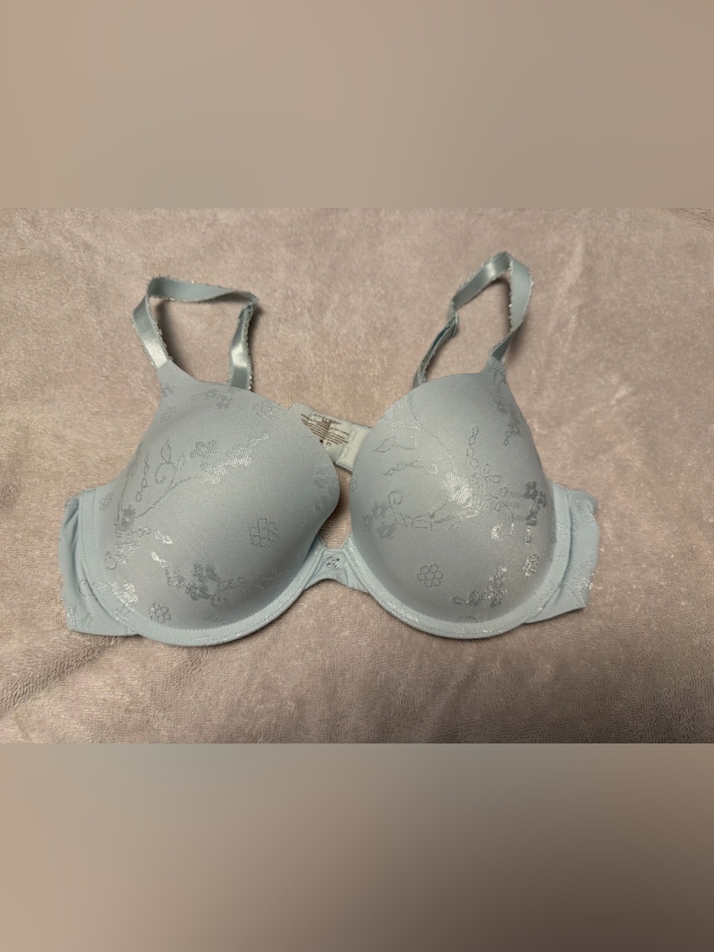Ambrielle Powder Blue Floral Molded T-Shirt Bra